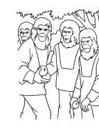 A coloring page of planet of the apes